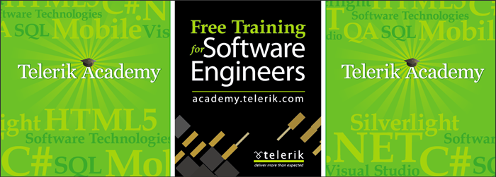 Академия на Телерик за софтуерни инженери - банер Telerik Academy for software engineers - banner